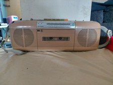 Vintage 1986 Peach Sharp QT-50 Portable Radio Cassette STRANGER THINGS Read