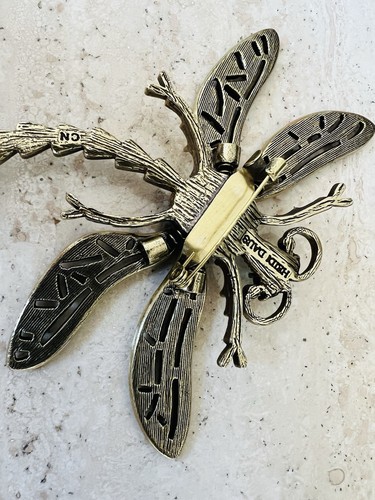 Broche libélula cristal azul brillante tembloroso vintage Heidi Daus - Imagen 8 de 9