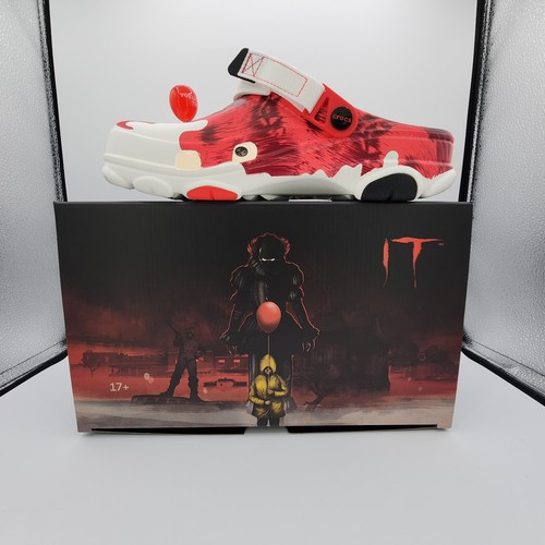 Crocs IT Movie All-Terrain Clog Horror Pack Pennywise Mens 10 Slip In NEW in Box - Picture 2 of 13