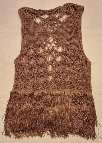 Chico's Thirty Unforgettable Years Hippy Boho Fringe Vest 2 (Large/12) - Picture 5 of 8
