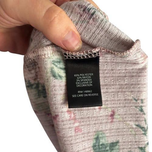 Torrid Blouse Womens Size L/XL Lavender Floral Lace Trim Flutter Sleeve Babydoll - Picture 9 of 10