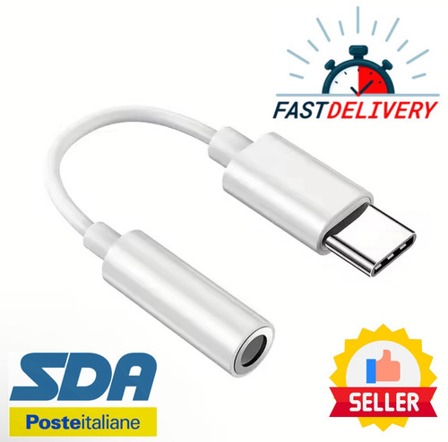 Adattatore Audio da Tipo Type C a Aux Jack Cuffie 3,5 iPhone Samsung Huawei ✅ - Foto 1 di 4