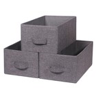 Set of 3 Closet Organizer Bins with Handle, Fabric Foldable Storage Baskets C...