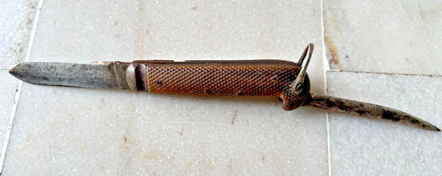 De colección Raro Richard & Co. Ltd Sheffield Herramienta de Cortador Militar Cuchillo Mango de Cuerno - Imagen 10 de 17