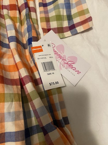 Bonnie Jean Girls Size 10 Multicolored Fall Pumpkins Smocked Holiday Dress NWT - Picture 3 of 9