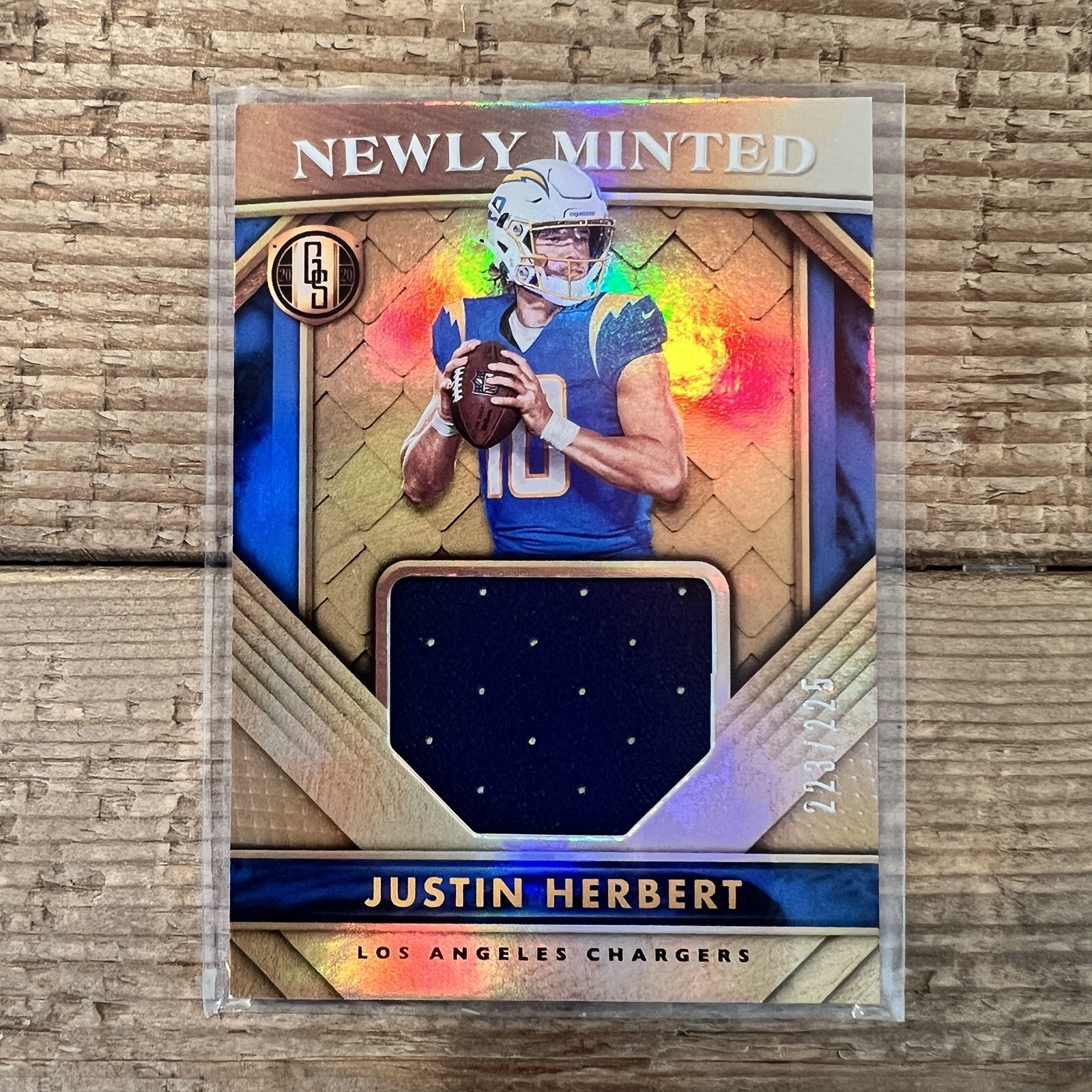 2020 Justin Herbert Gold Standard - Newly Minted  #NM30 /225 (MEM, RC)
