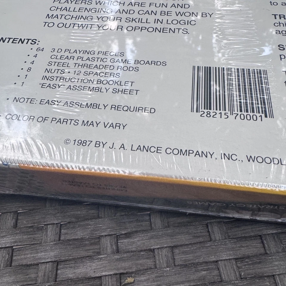 Tri Chek Multiple 3 Dimensional Strategy Game J A Lance Sealed 1987 USA MADE VTG - Image 2 of 4