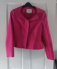 LK Bennett silk and wool cerise / fuchsia pink jacket size 12.