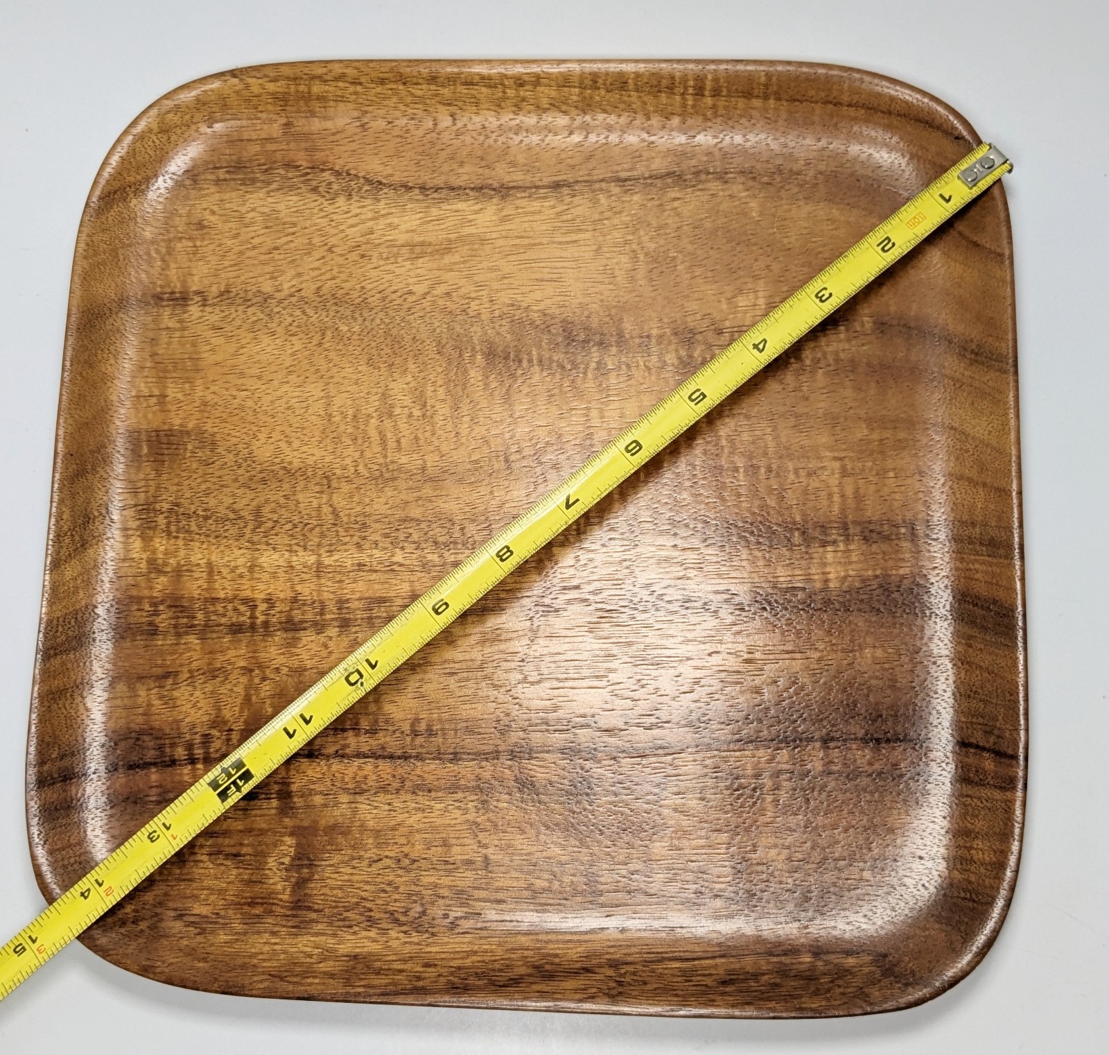 Blair Hawaii Koa Wood Square Tray 11.75 inch Curly Koa Wood Vintage Tray