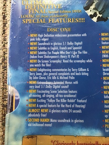 MONTY PYTHON AND THE HOLY GRAIL 1975 SPECIAL EDITION DVD OOP SONY PRINT NEW!! - Picture 3 of 7