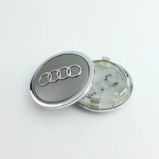1x Audi Wheel Center Caps 68mm (2.68") Chrome Outline – A3 A4 A5 A6 A7 – SameDay