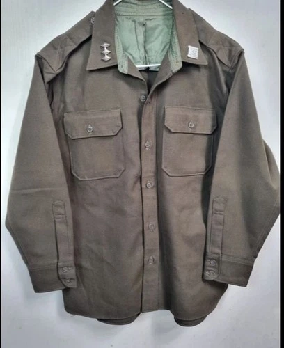 WWII 1941 US Officer Shirt | Olive Green Wool Military Jacket WW2 Army Shirt