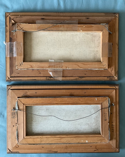 SET OF 2 VINTAGE ORIGINAL PAINTING FRAMED COUNTRY BARN FARMHOUSE 15 X 9" SIGNED - Picture 7 of 11