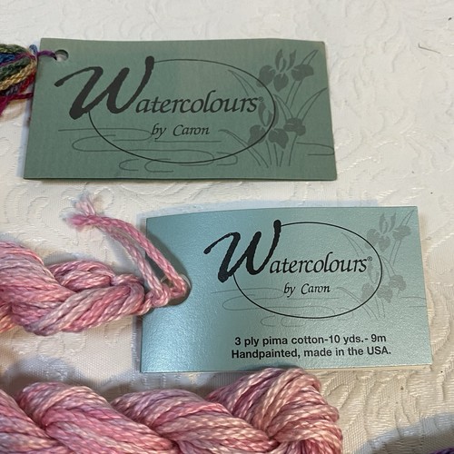 Lot of 2 Watercolours by Caron Handpainted Cotton Thread - Rosebud and Nefertiti - Picture 2 of 7