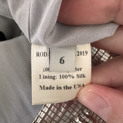 Neu ohne Etikett Rodarte Runway 2019 Hose weites Bein metallic silber plissee lamé Größe 6 glamourös - Bild 13 von 14