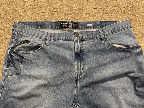 Ariat Rebar M4 Relaxed Boot Blue Jeans Herren Gr. 44x32 Medium Wash Denim Work - Bild 4 von 7