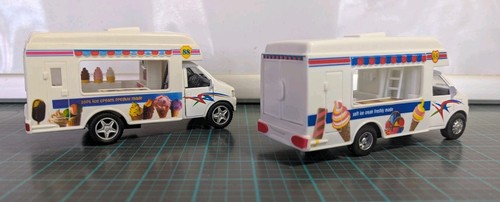Lot Of 2 5" Die Cast Ice-Cream Truck One With Pull Back Action - Picture 23 of 24