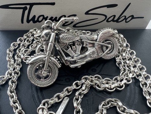 Thomas Sabo Kette 90 & Rebel At Heart Motorrad Charm Anhänger Rarität Neu - Bild 6 von 13