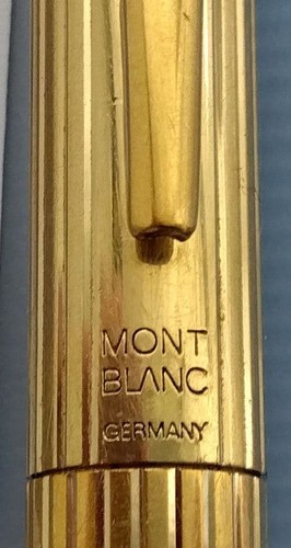 Pluma Estilográfica Montblanc 585 Plumín Metal Dorado Instrumento de Escritura Vintage Estado B - Imagen 3 de 12