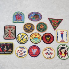 Vintage 1970's Boy Scout Camping Fabric Patches Round Assorted Ohio PA Lot of 15