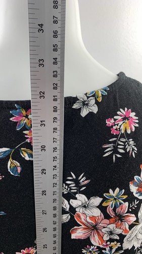 George Black With Flowers Slit Sleeves Top Size 14 - Picture 8 of 9
