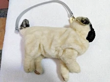 Puppy At Heart Pug Dog Purse Plush Furry Handbag