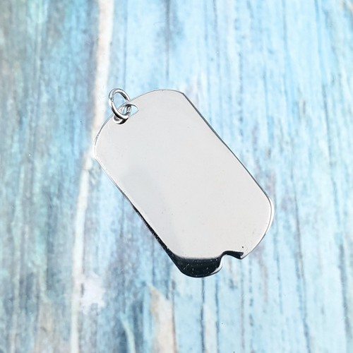 Sterling Silber gravierbare Erkennungsmarke Charm - Bild 2 von 3