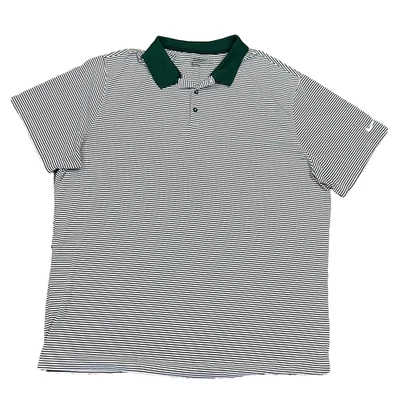 Nike Golf Dri Fit Standard Fit Polo Shirt Mens sz 3XL Green & White Stripe - Image 1 of 4