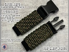 20 22mm Most Watches Camouflage Micro Cord Adjustable Paracord Watch Strap