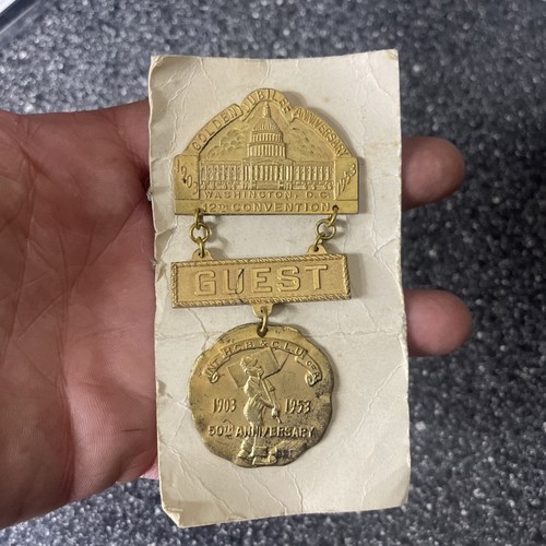 Insignia medalla cinta invitada de la Convención del Jubileo de Oro 1953 Washington DC - Imagen 5 de 5