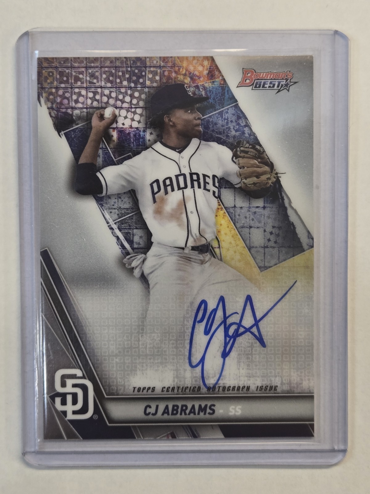 2019 Bowman's Best CJ Abrams Padres Prospect RC Rookie AUTO Hard Signed!