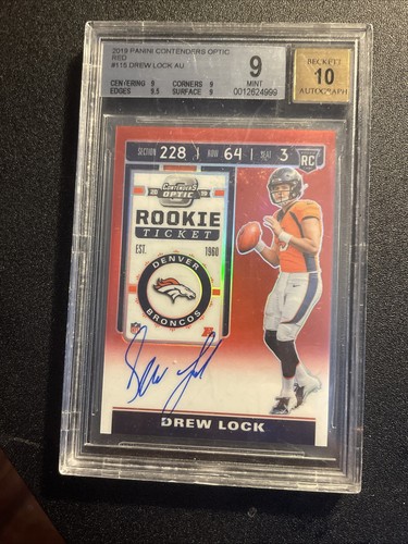 Drew Lock Rookie Ticket Graded 10 Auto 115/199 - Picture 5 of 5