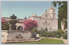 Vintage Linen Postcard Mission San Luis Rey California Union Pacific
