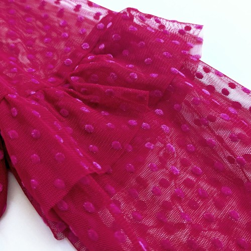 Mini Boden Flocked Spot Winter Party Dress in Warm Cranberry Red Sz 13-14 Y NWT - Picture 4 of 14