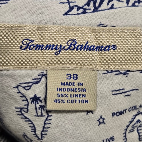 2 Tommy Bahama Mens Shorts Size 38 Linen Cotton Striped Casual Gray Blue - Picture 3 of 12