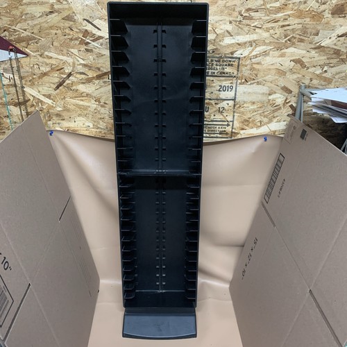 Vintage Laserline 25 VHS Tape Tower Storage Rack Black Plastic