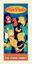 The Simpsons Pin Pals Barney Homer Dave Perillo Poster Print Art 12x24 Mondo