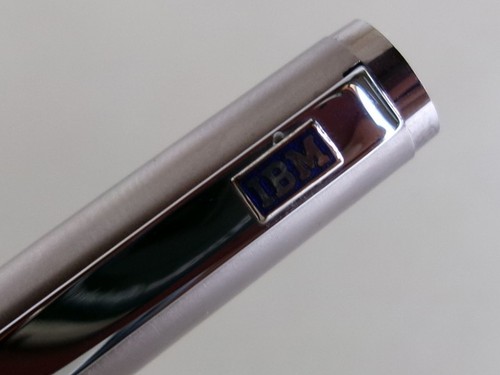 Montblanc Slim Line Fountain Pen Steel EF Nib IBM Logo Plate - Imagen 5 de 13