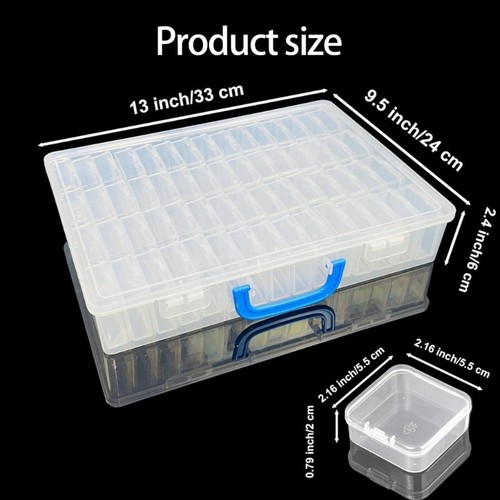 Stackable Plastic Storage Containers 60 Removable Boxes Hinged Cover for Bead - Picture 8 of 8