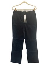 Lands End Womens 6 Misses Fit 2 Black Trouser Leg Pants Chino NWT 5290