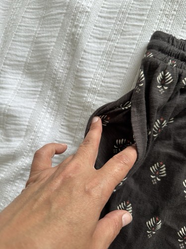 Fat Face Charcoal Grey Ikat Cotton Jersey Pull On Maxi Skirt Size S Pocket Slits - Picture 4 of 13