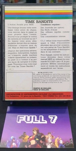 RARE TIME BANDITS CASSETTE POUR MSX. PSS 1984. - Imagen 4 de 4