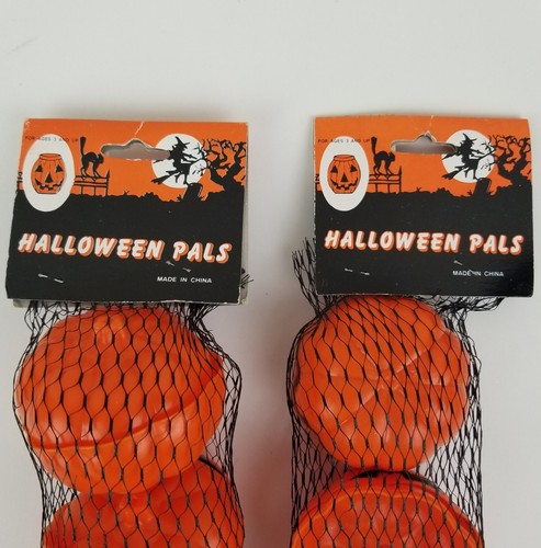 Vintage Halloween Plastic Pumpkin Jack O Lantern Treat Candy Containers x 12 Lot - Picture 4 of 9