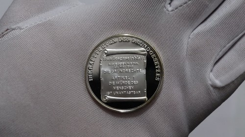 🧭 🇩🇪 GERMANY PROOF STERLING SILVER MEDAL 1949 CONSTITUTION 23.4Gr. B71 CCC21 - Video 1 of 1