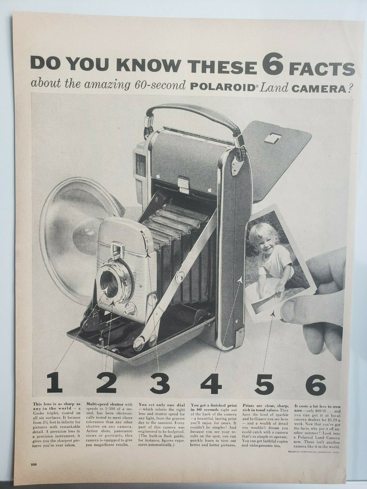 Lot 12 Vintage Polaroid Ads Land Camera