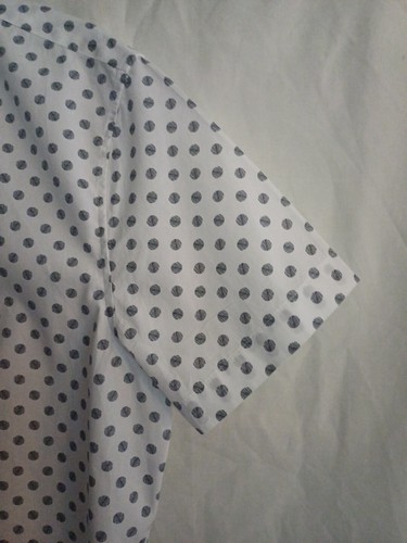 Men's LINEA White Dots Classic Fitted Party Shortsleeved Shirt Size L - Picture 4 of 6