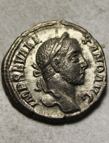 Rare Genuine ancient Roman coin Severus Alexander spear & trophy Silver denarius - Picture 2 of 4
