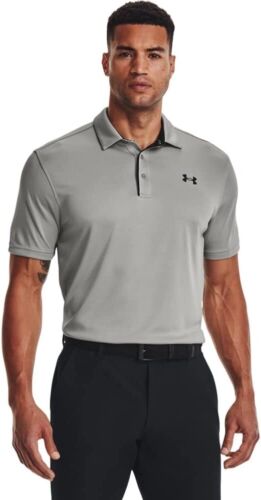 New Mens Under Armour Muscle Golf Polo Shirt Top Playoff Athletic Black Navy - Picture 30 of 56