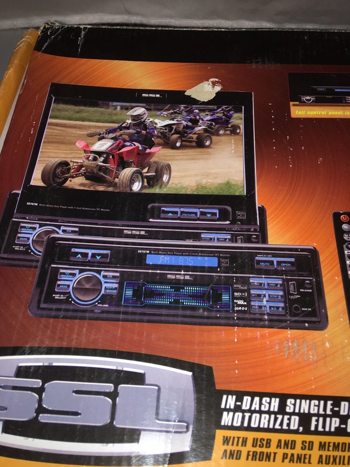 SSL SD707M CD player In Dash 7" touch screen single Din DVD/CD player NO Remote - Image 2 of 4