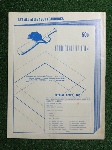 1961 NY New York Yankees Stadium OFFICIAL YEARBOOK Roger Maris 61 Home Runs - Picture 7 of 7